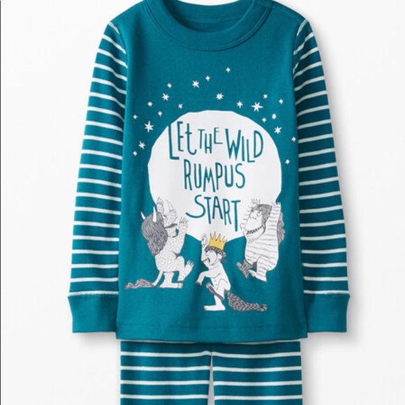 Hanna Andersson NEW NWT 110 120 5 6 7 Wild Things Rumpus Start Pajamas Teal Blue